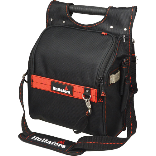 Zippered Professional Electrician's Tool Pouch, Ballistic Polyester, 19 Pockets, Black/Red Absolute Business Supply