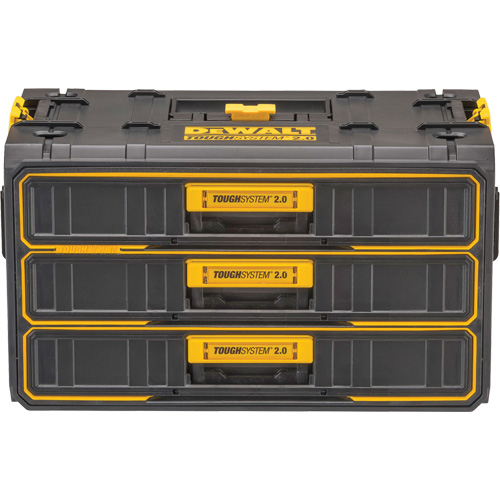 Unit&eacute; &agrave; trois tiroirs ToughSystem 2.0, 21-4/5" x 12-3/10" x 12-3/5", Noir/Jaune Absolute Business Supply