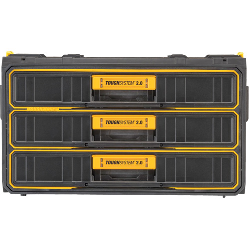 Unit&eacute; &agrave; trois tiroirs ToughSystem 2.0, 21-4/5" x 12-3/10" x 12-3/5", Noir/Jaune Absolute Business Supply