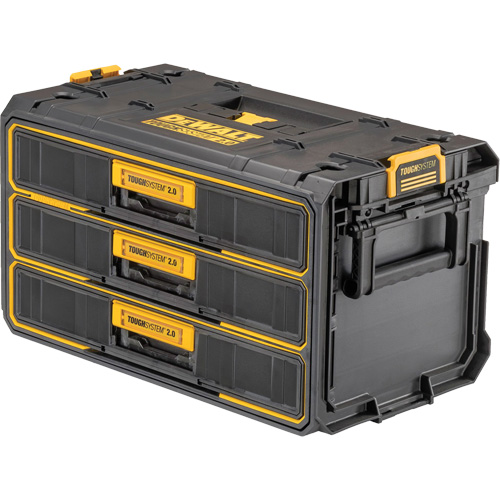 Unit&eacute; &agrave; trois tiroirs ToughSystem 2.0, 21-4/5" x 12-3/10" x 12-3/5", Noir/Jaune Absolute Business Supply