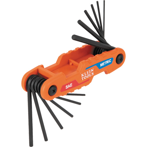 Compact Folding Hex Key Set, 12 Pcs., Metric & Imperial Absolute Business Supply