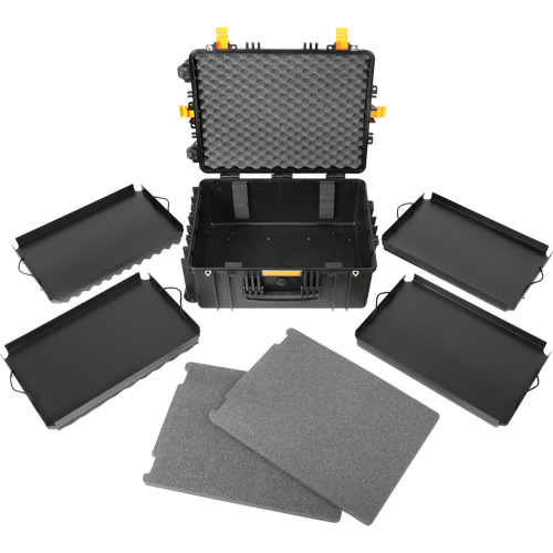 Mallette &agrave; outils roulante, portable et robuste, 18-3/5" la x 24-3/5" p x 11-1/2" h, Noir Absolute Business Supply