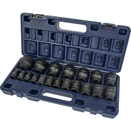SAE Socket Set, 19 Pcs, Impact, 1/2" Drive Size Absolute Business Supply