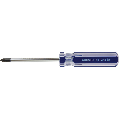Tournevis Philips bleu transparent avec bandes, #1, Prise Plastique Absolute Business Supply