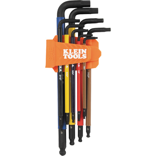 Colour-Coded Extra-Long L Style Hex Key Caddy Set, 9 Pcs., Imperial Absolute Business Supply