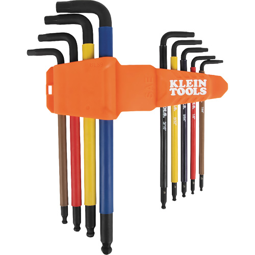 Colour-Coded Extra-Long L Style Hex Key Caddy Set, 9 Pcs., Imperial Absolute Business Supply