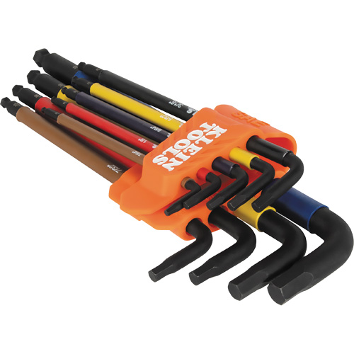 Colour-Coded Extra-Long L Style Hex Key Caddy Set, 9 Pcs., Imperial Absolute Business Supply