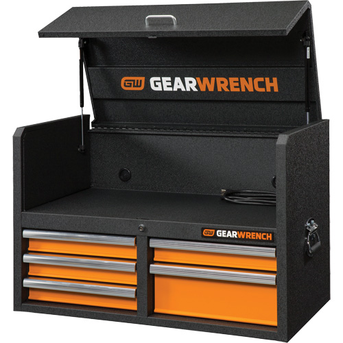 Coffre &agrave; outils de s&eacute;rie GSX, 36" la, 5 tiroirs, Noir/Orange Absolute Business Supply