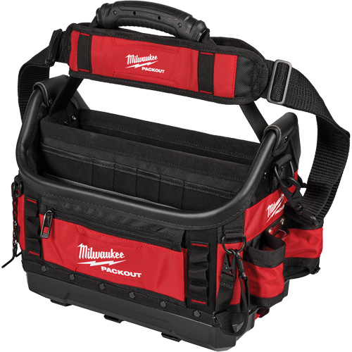 PackOut Structured Tote, Polyester, 39 Pockets, Black/Red Absolute Business Supply
