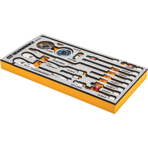 Jeu d'outils pour maître m&eacute;canicien MEGAMOD dans des plateaux en mousse modulaire de premi&egrave;re qualit&eacute; avec rangement d'outils, 1268 morcea Absolute Business Supply