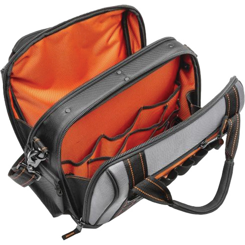 Sac ouvert de 14" pour outils d'ouvrier, Polyester, 32 pochettes, Noir/Gris Absolute Business Supply