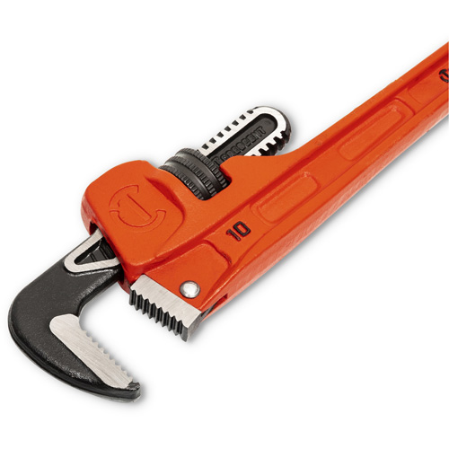 SLIM JAW Pipe Wrench, 1-9/10" Jaw Capacity, 10" Long, Powder Coated Finish, Non-Ergonomic Handle Absolute Business Supply