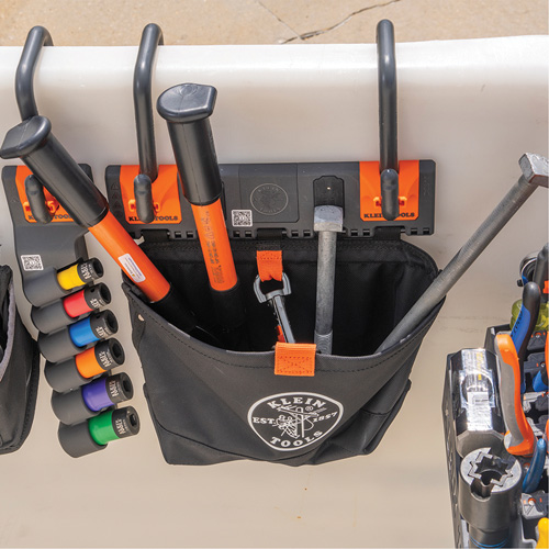Module de poche pour quincaillerie avec crochet en S Bucket Work Centre, Nylon, 1 pochettes, Noir/Orange Absolute Business Supply
