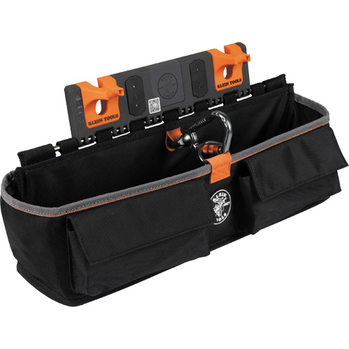 Module pour grande poche avec crochet en S Bucket Work Centre, Nylon, 3 pochettes, Noir/Orange Absolute Business Supply