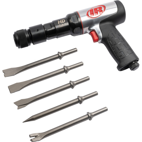 5-Piece Heavy-Duty Air Hammer with Chisel Set, 2.66 CFM, 1/4" NPT, 2600 BPM, 3/4" x 3" (19mm x 76mm) Absolute Business Supply