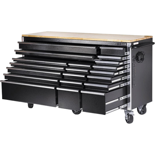 HDRC7220 HD Series Roller Cabinet, 20 Drawers, 72" W x 24" D x 42-3/10" H, Black Absolute Business Supply