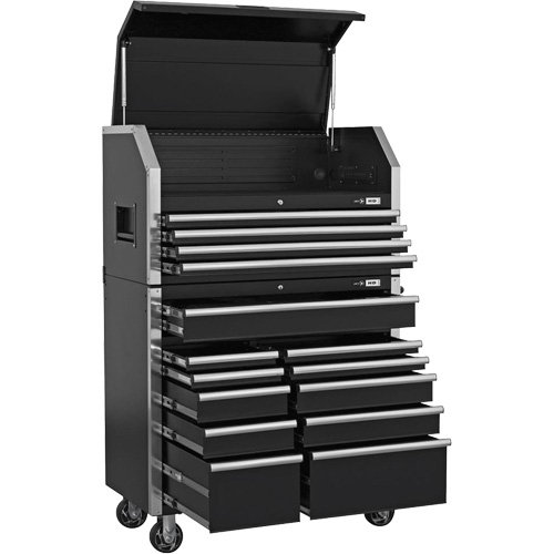 HDCC-4115 Combo boîte &agrave; outils s&eacute;rie HD, 21-1/2" P x 44-1/5" la x 63-3/10" h, Noir Absolute Business Supply