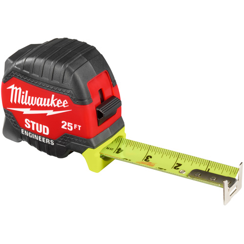 Ruban &agrave; mesurer Stud avec &eacute;chelle pour ing&eacute;nieur, 1-5/16" x 25' Absolute Business Supply