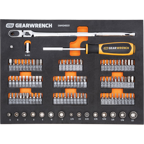 Jeu d'outils de m&eacute;canicien dans des plateaux modulaires en mousse avec conteneur de rangement, 194 morceaux Absolute Business Supply