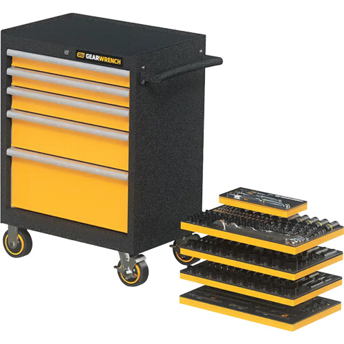 Jeu d'outils de m&eacute;canicien dans des plateaux modulaires en mousse avec conteneur de rangement, 247 morceaux Absolute Business Supply