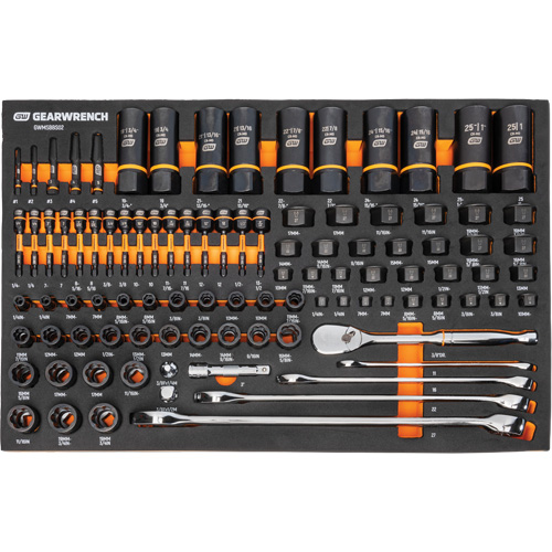 Jeu d'outils de m&eacute;canicien dans des plateaux modulaires en mousse avec conteneur de rangement, 247 morceaux Absolute Business Supply