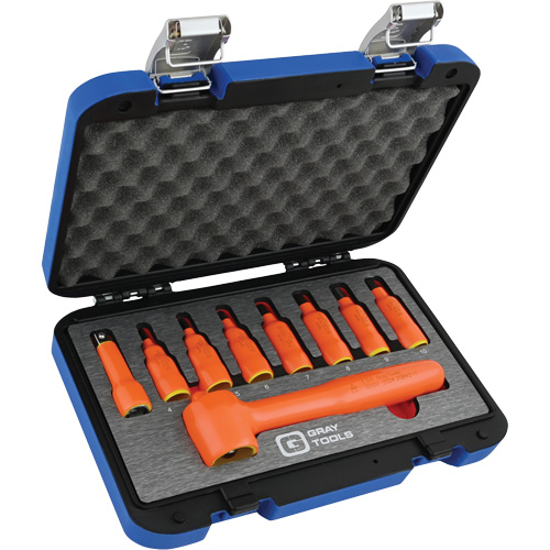 3/8" Drive Insulated Metric Hex Bit Socket and Attachment Set, 1000 V, 9 Pcs Absolute Business Supply
