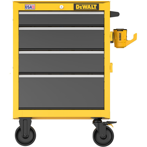 Coffre &agrave; outil roulant robuste, 4 tiroirs, 26" la x Jaune Absolute Business Supply