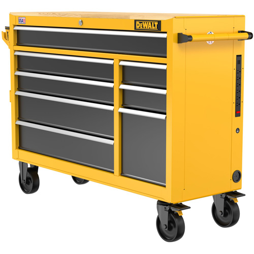 Postes de travail industriel mobile, 8 tiroirs, 52" la x Jaune Absolute Business Supply