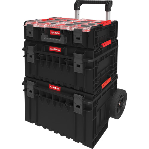 Arx 3-Piece Modular Starter Kit, 23"/25-1/5" x 19"/15-1/5" x 12-3/5"/26"/6-4/5", Black/Red Absolute Business Supply