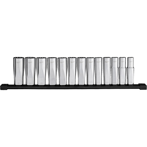 Jeu de douilles &agrave; puits profondes m&eacute;triques &agrave; 12 pans, 13 Mcx, Prise de 1/2", Profond Absolute Business Supply