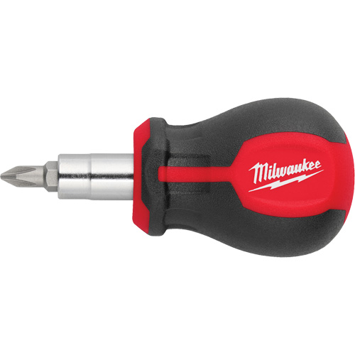 6-in-1 Stubby Multi-Bit Screwdriver, 3" L, Cushion Grip Handle Absolute Business Supply