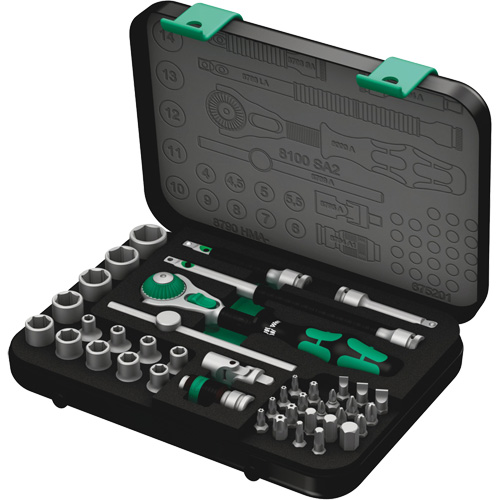 Jeu de cliquets rapides Zyklop 8100 SA 2, 42 Mcx, Prise de 3/8" Absolute Business Supply