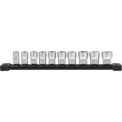 Douilles m&eacute;triques avec c&ocirc;t&eacute;s Four Flat, 10 Mcx, Prise de 3/8" Absolute Business Supply