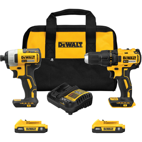 Drill & Impact Driver Combo Kit, Lithium-Ion, 20 V Absolute Business Supply