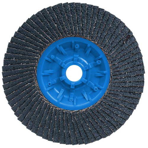POWERBLEND TRM QC Flap Disc, 5" x 5/8"-11, Type 27, Z40 Grit, Zirconia Alumina Absolute Business Supply
