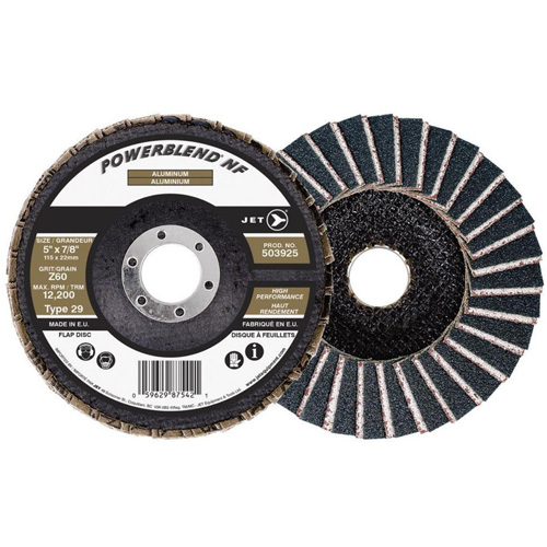 Disque &agrave; lamelles POWERBLEND NF, 5" x 7/8", Type 29, Grain Z60, Alumine de zirconium Absolute Business Supply