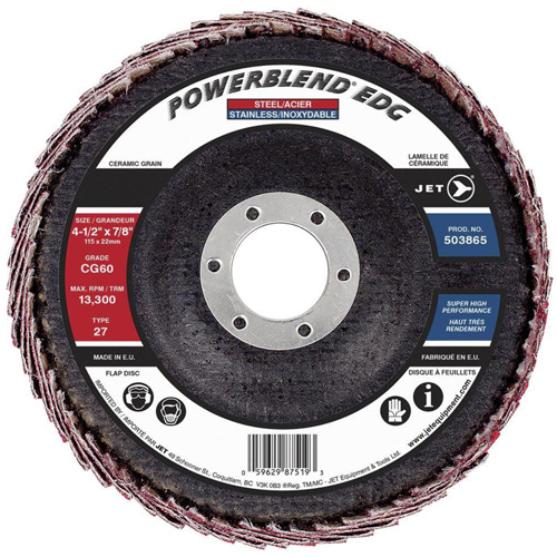 Disque &agrave; lamelles POWERBLEND EDG, 4-1/2" x 7/8", Type 27, Grain CG60, C&eacute;ramique Absolute Business Supply
