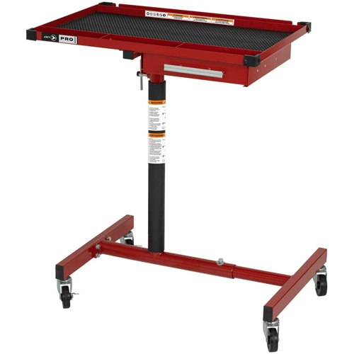 JUHT-220S Adjustable-Height Under-Hood Tool Tray, 1 Drawers, 19-7/8" L x 28-3/4" W x 47-3/4" H, Black/Red Absolute Business Supply