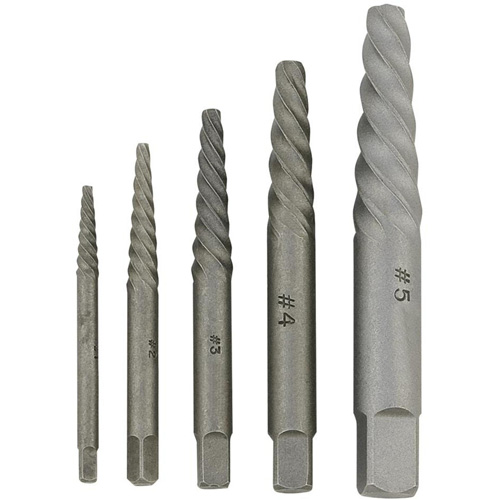 JSSE-5S Spiral-Type Screw Extractor Set, Alloy Steel Absolute Business Supply
