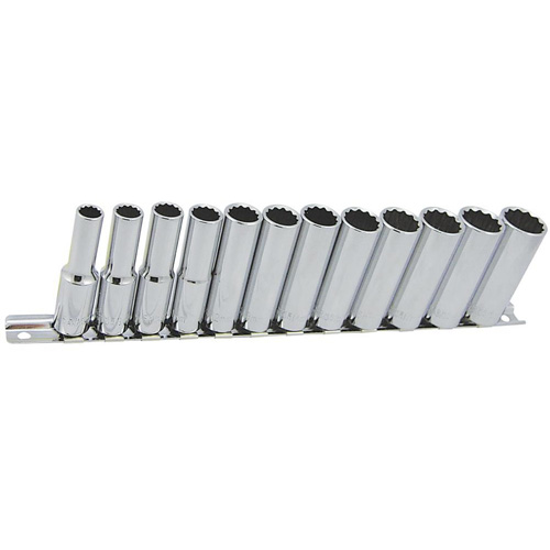 SS3812DM-12 12-Point Metric Socket Set, 12 Pcs, 3/8" Drive Size, Deep Absolute Business Supply