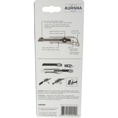 18mm Professional Knife with Ratchet, Stainless Steel, Heavy-Duty, Plastic Handle Absolute Business Supply