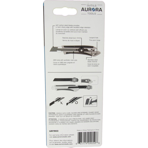 Couteau professionnel de 18 mm, Acier inoxydable, Robuste, Prise en Caoutchouc Absolute Business Supply