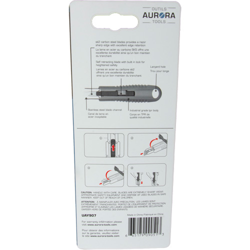 Standard-Duty Retractable Safety Knife, Stainless Steel, Rubber Handle Absolute Business Supply