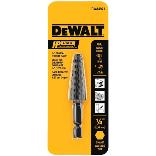 R&acirc;pe rotative conique haute performance 1/2" avec tige hexagonale 1/4" Absolute Business Supply
