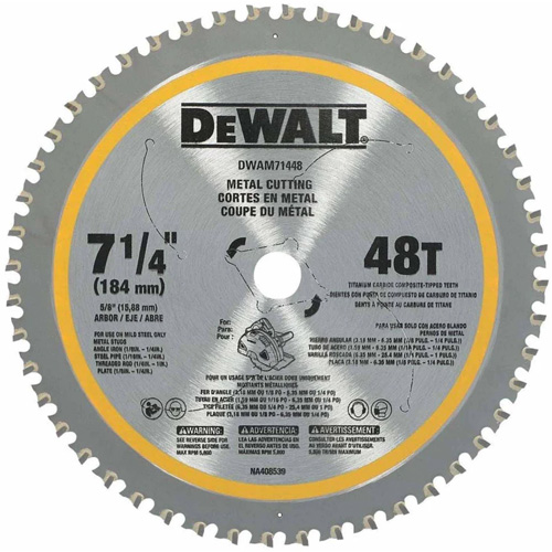 Lame de scie circulaire, 7-1/4", 48 dents, Pour M&eacute;tal Absolute Business Supply