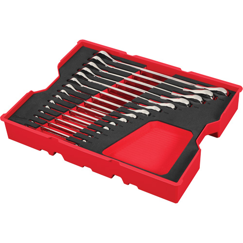 SAE Wrench Set with Tray for PACKOUT Drawers, Ratcheting Combination, 15 Pieces, Imperial Absolute Business Supply