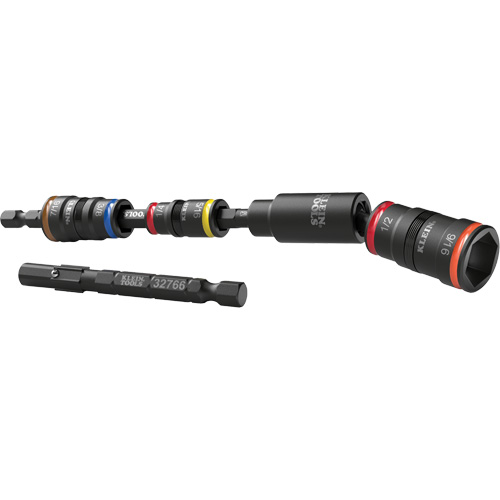 Jeu de douilles r&eacute;versibles &agrave; impact avec adaptateur pivotant, Hexagonale, Prise 1/4", 6 mr Absolute Business Supply