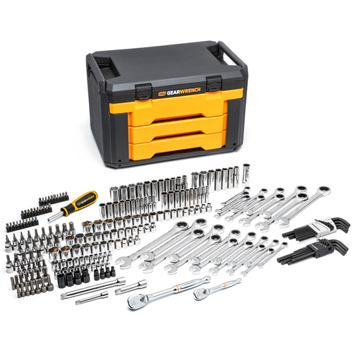 Mechanics Tool Set in 3 Drawer Storage Box Absolute Business Supply