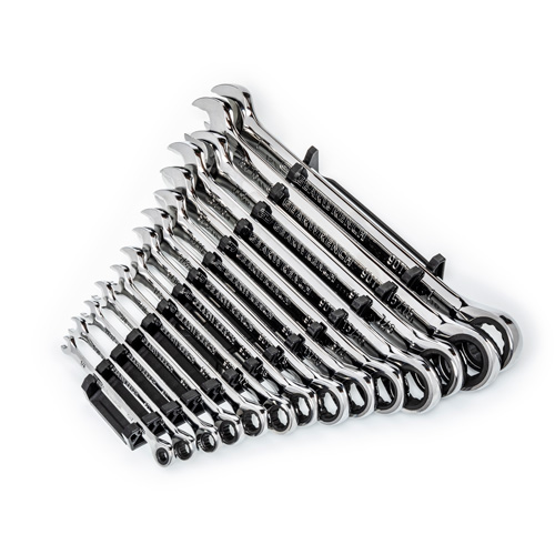 90-Tooth 12 Point SAE Wrench Set, Ratcheting Combination, 14 Pieces, Imperial Absolute Business Supply