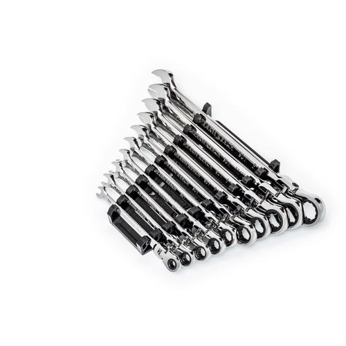 90-Tooth 12 Point SAE Wrench Set, Flex Head/Ratcheting Combination, 10 Pieces, Imperial Absolute Business Supply